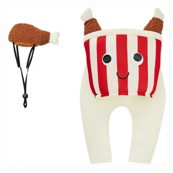 Frisco Front Walking Fried Chicken Bucket. Dog or Cat Costume - Picture 2 of 8